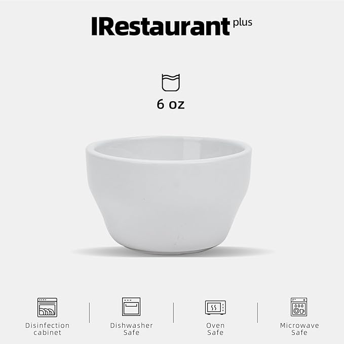 Stoneware Narrow Rim Commercial Grade Dinnerware Bright White, Bouillon Cup 6oz, Case of 36