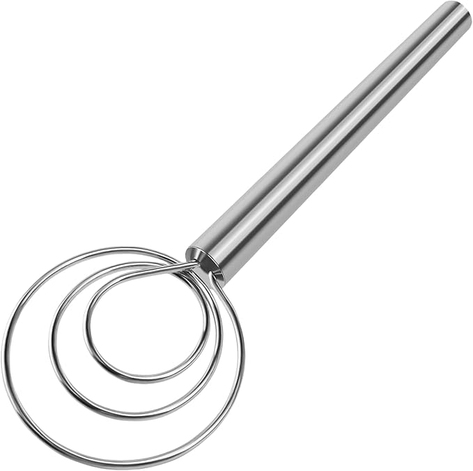 Danish Dough Whisk Stainless Steel Hook Dutch Baking Tool Bread Sourdough Mixer for Pizza Pastry Cake Batter Making