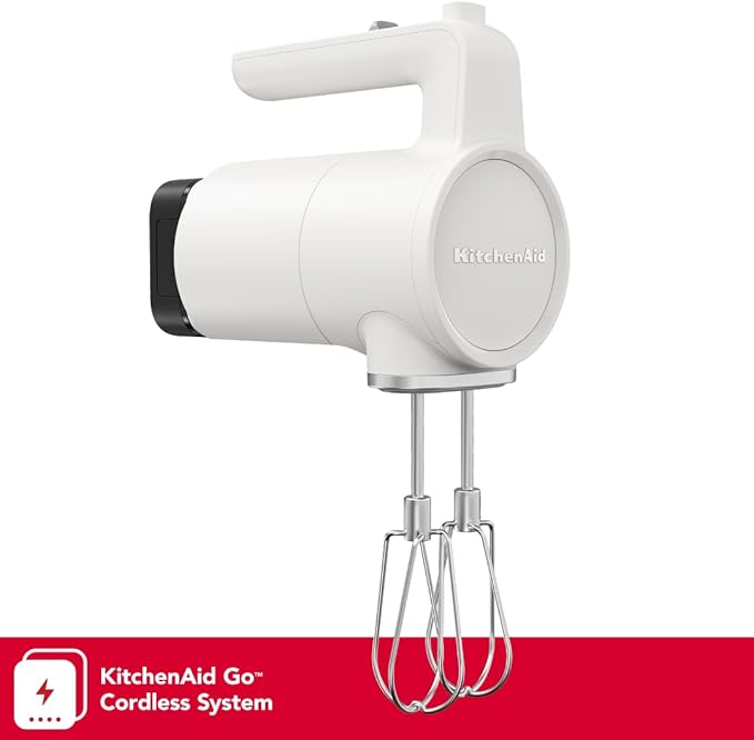 KitchenAid Go Cordless Hand Mixer - battery included, KHMR762, Porcelain White