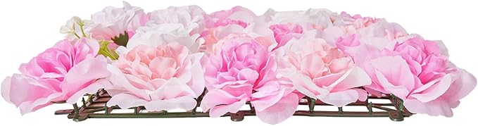 VEVOR 3D Flower Wall Panel, Artificial Floral Wall Background Mesh Backing Mat,Seamless Design&Easy Installation for Wedding Valentines Day Home Baby Party Backdrop Decor,Pink
