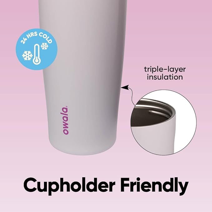 Owala FreeSip Sway Insulated Stainless Steel Water Bottle with Two-Way Spout, Built-In Straw and Bucket Handle, Made for Travel, School, and Sports, 30oz, BPA Free, Leak Proof, Dreamy Field