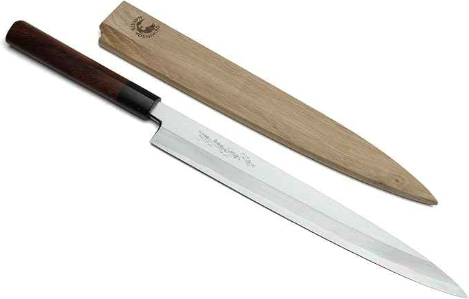 Yoshihiro Shiroko High Carbon Steel Kasumi Yanagi Rosewood Handle Sushi Sashimi Chef Knife (11.8'' (300mm))