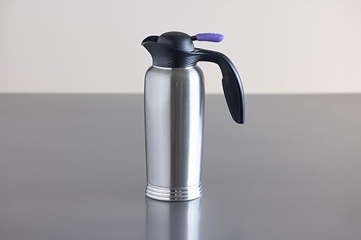 Service Ideas 10-00744-004 ErgoServ Creamer with ID Socks, 1 Liter, Brushed Stainless/Black