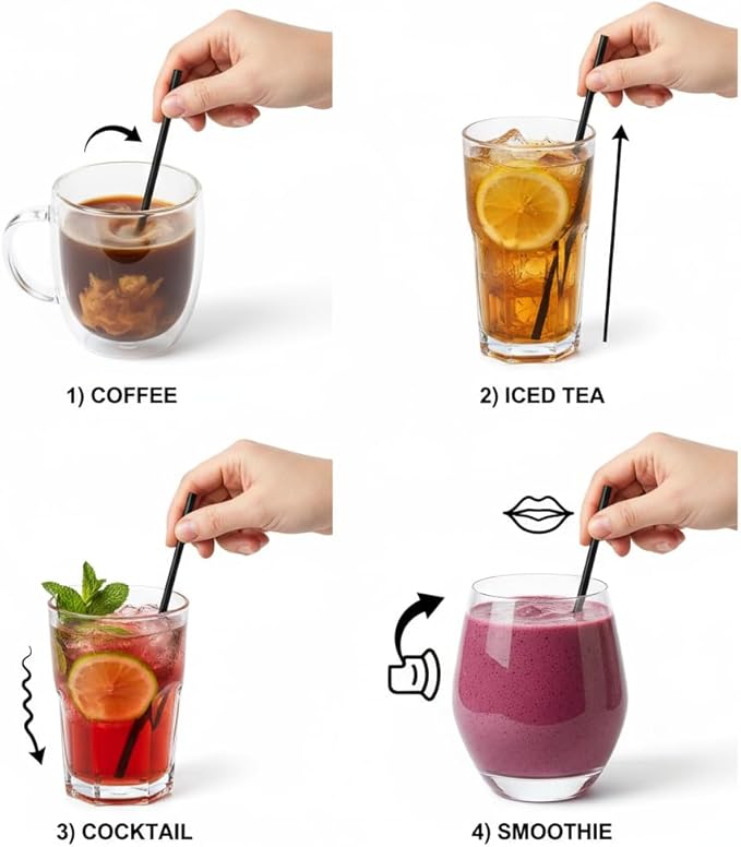 500 Pcs Coffee Stirrer and Holder Set Coffee Stir Sticks Coffee Stirrers 5” Plastic Cocktail Stirrers For Drinks for Mixing Coffee Milk Cocktail Drinks Coffee Home Kitchen Party Supplies (black)