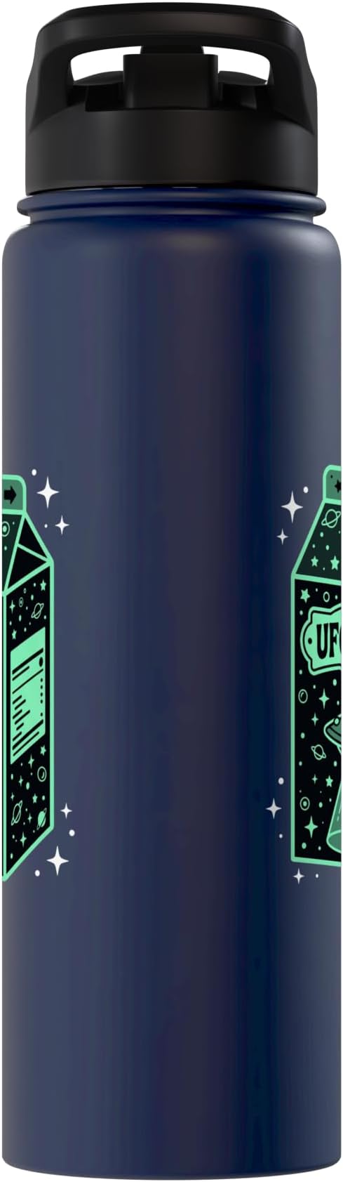 UFO Juice Retro Cat Abduction Alien Space Milk Cosmos Stainless Steel Insulated Water Bottle
