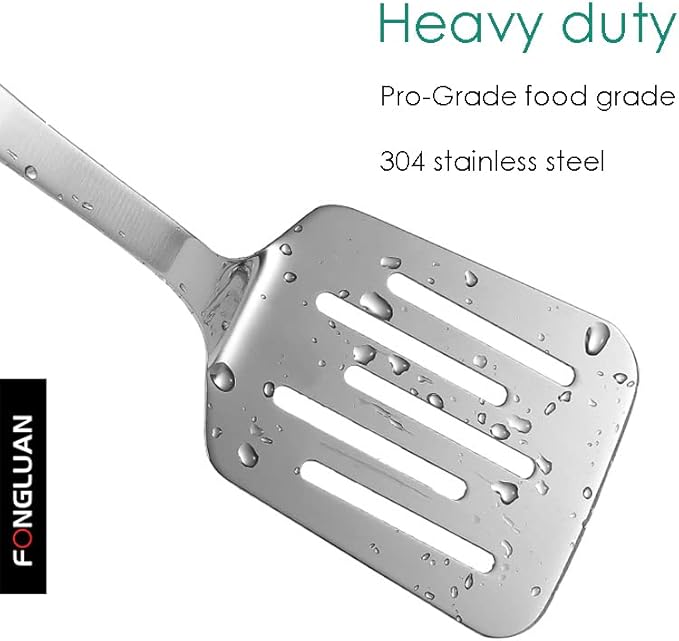 Stainless Steel Cooking Slotted Turner/Spatula Heat-Resistant POM Handles Heavy Duty Metal Kitchen Spatulas For Cooking & Serving