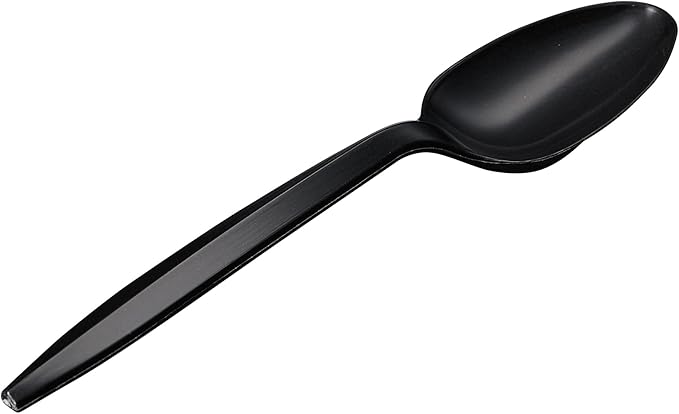 1,000 Plastic Disposable Tea spoons Bulk Black Medium Weight Disposable Silverware Plastic Cutlery Tea Spoons