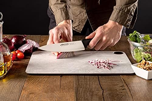 Arcos Chef Knife 8 Inch Nitrum Stainless Steel Blade - Polypropylene Black Handle - Lightweight and Durable for Everyday Use. Niza Series. Color Black. Niza Series