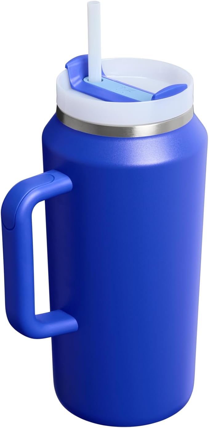 STANLEY Quencher H2.0 Tumbler with Handle and Straw 64 oz | Flowstate 3-Position Lid | Cup Holder Compatible for Travel | Insulated Stainless Steel Cup | BPA-Free | Cobalt