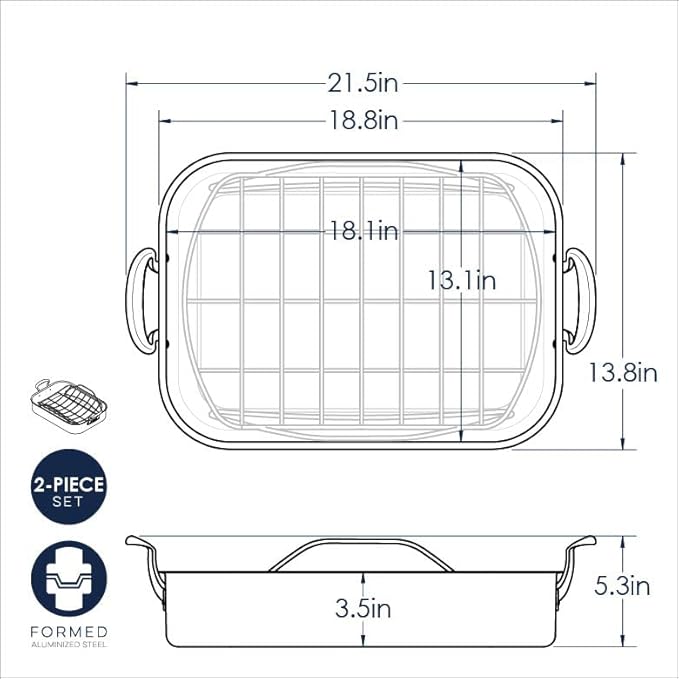 Nordic Ware Turkey Roaster with Rack, Copper
