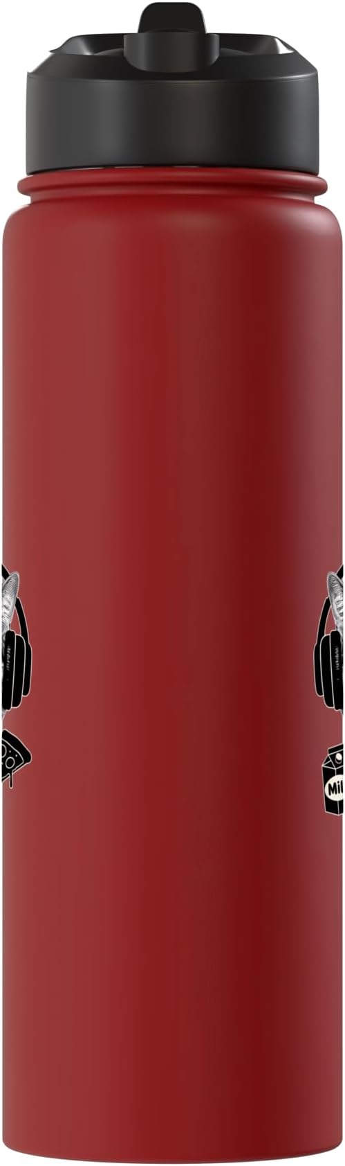 Cat With Headphones Milk Pizza Retro Alien Nostalgia Stainless Steel Insulated Water Bottle