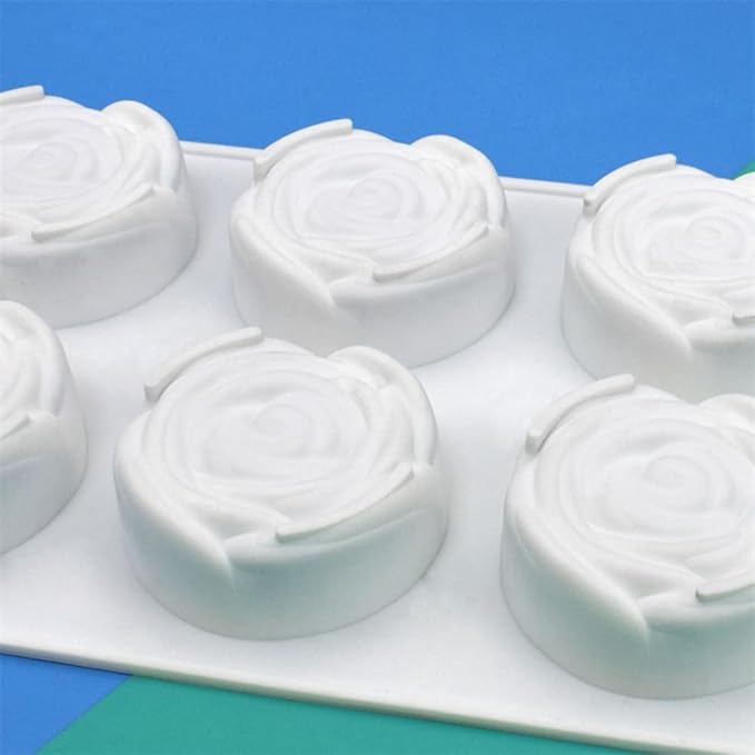 Flower Silicone Cake Ice Cream Chocolate Mold Soap Silicone Molds 3D Cupcake Bakeware Baking Dish Cake Pan (Flower K_10.72 X6.8 X1 inch)