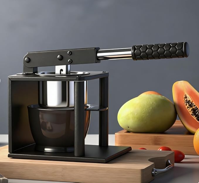 Manual Citrus Juicer Stainless Steel Hand Press Juicer with Lever, Heavy Duty Lemon Orange Squeezer with Dual Filters for Lemon, Orange, Lime, Grapefruit, Kitchen Fruit Juicer Tool