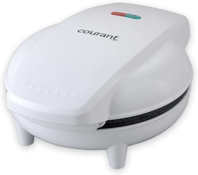 Courant 7" Travel Pizza Maker Plus, Indoor Electric Grill, Nonstick Pan for Pizzas, Quesadillas, Nachos and more, Personal Pizza Machine for Delicious Meals, White