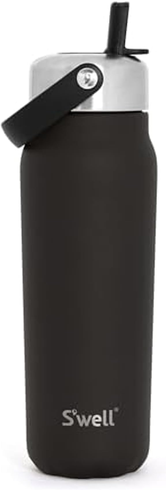 S'well Recycled Stainless Steel Explorer with Flip Straw Lid, 24oz, Onyx, Triple Layered Vacuum Insulated Containers Keeps Drinks Cold for 36 Hours and Hot for 8