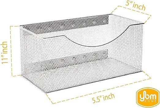 YBM Home Magnetic Basket Storage Organizer with 16 Strong Magnets for Metal Desk, Fridge, Whiteboard, and Wall Locker Accessories, Large (8-Pack)