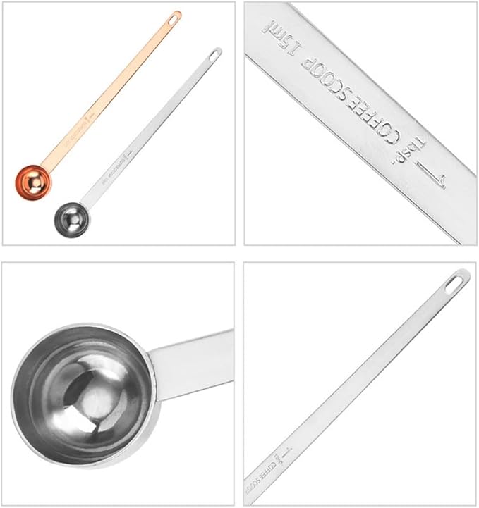 Long Handle Measuring Spoon,CISHNOU Tablespoon Coffee Scoop Stainless Steel Measuring spoon 15 ml Coffee Scoop for Ground Coffee