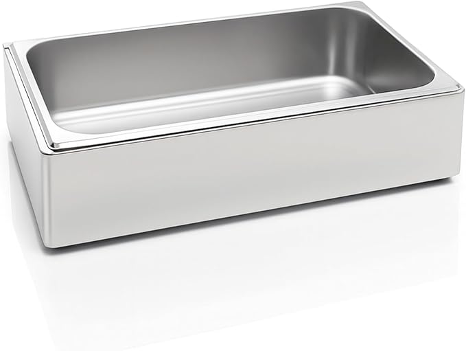 Ice Housing Bin with Removable Tray Ice Holder Container Wine Beer Champagne Drink Bucket Beverage Tub for Freezer Display Buffet Bar Counter Party Drink Chiller(Stainless Steel,21" X 13" X 5.5")