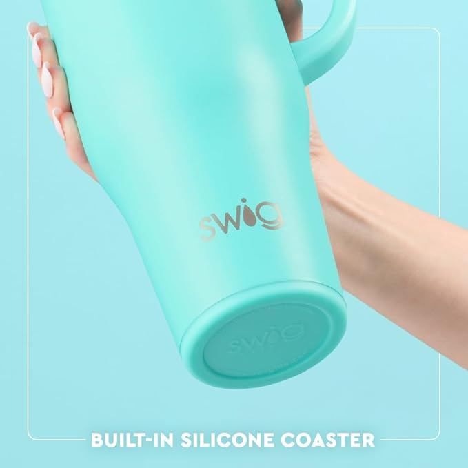 Swig Life 40oz Leak Proof Mega Mug, 40oz Leak Proof Tumbler with Handle and Straw, Extra Large Insulated Tumblers, Cup Holder Friendly Travel Mug, Reusable Leakproof Water Bottle (Rally Ready)