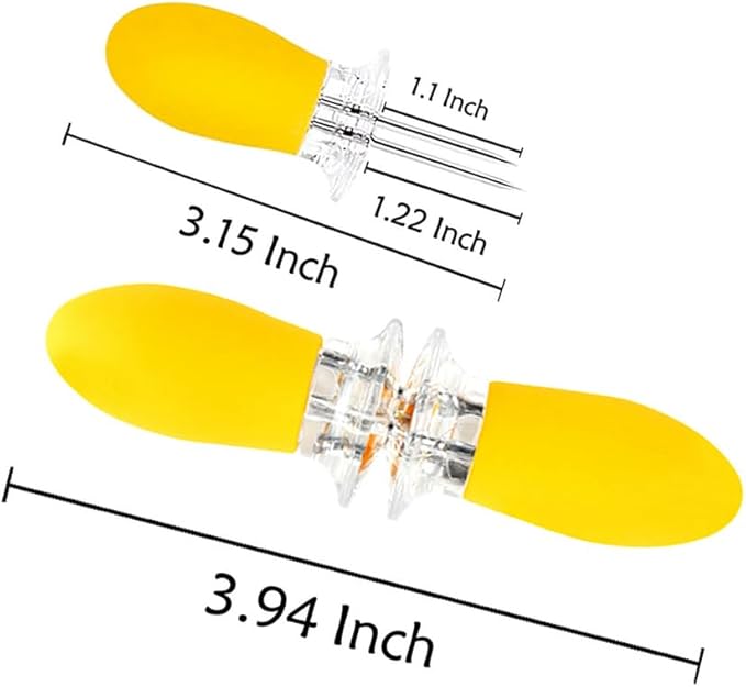 16Pcs/8 Pairs Yellow Corn Holders,PEOUWNES Stainless Steel Corn Cob Holders Corn on The Cob Skewers, Corn on The Grill, Interlocking Design Corn Skewers Forks for Home Cooking BBQ Parties Camping