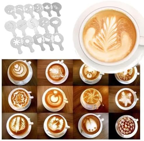 1L Espresso Coffee Machine, With 20 oz Stainless Steel Espresso Milk Frothing Pitcher Jug Frother Cup,With Coffee Decoration Mold Tool