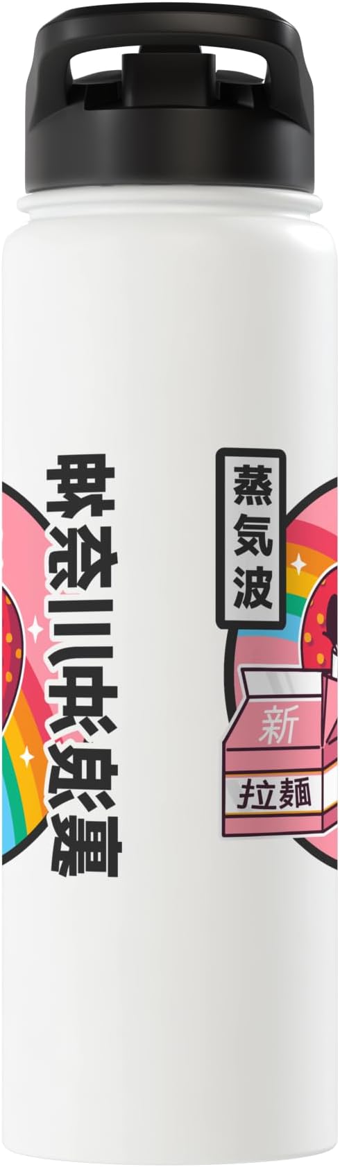 Strawberry Milk Carton Kawaii Grid Retro Rainbow Anime Stainless Steel Insulated Water Bottle