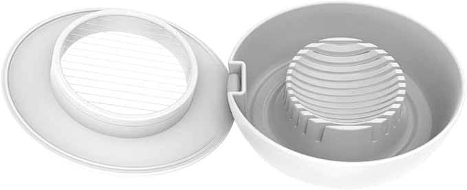 Fiskars Egg Slicer, Synthetic Material/Stainless Steel, 13.3 x 12 x 4.2 cm, Functional Form, White, 1016126