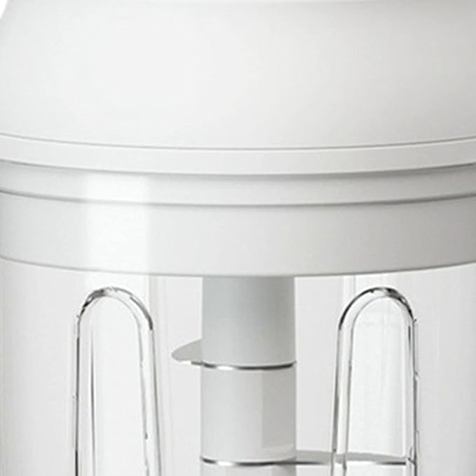 Electric Mini Garlic Chopper, USB Charging Cordless Food Processor, Mini Portable Veggie Chopper for Ginger, Chili, Fruit, Meat, Garlic Grinder Masher with 3 Blades(White)