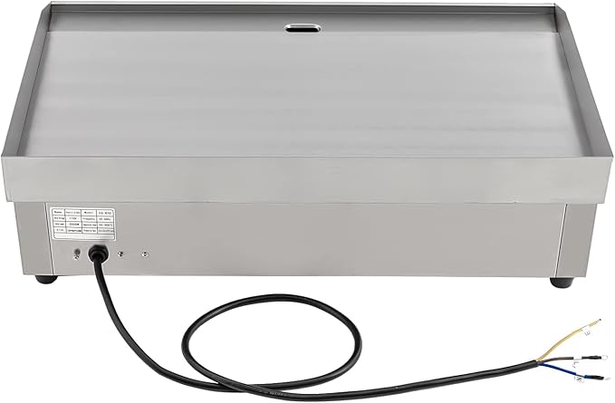 Commercial Electric Griddle, 30" 3000W Electric Countertop Flat Top Griddle Grill, Non-Stick Stainless Steel Teppanyaki Grill, Adjustable Temperature Control 122-572℉ (No Plug)