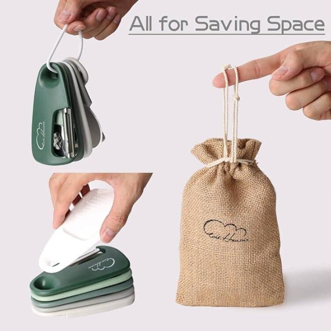 Kitchen Gadgets 6 Piece Set - Space Saving Cooking Tools Utensils for Small Kitchen, Stainless Steel Accessories for RV inside Camper Outdoor Gadgets Gifts Essentials Dishwasher Safe(Green)
