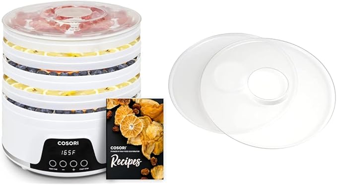 COSORI Food Dehydrator Pioneer Style CFD-N051-W & Food Dehydrator Machine Fruit Roll Sheets CFD-FR051-WUS