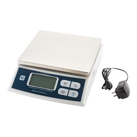 Restaurantware Met Lux 13 Pound Portion Control Scale 1 Digital Food Scale - 4 Weighing Units LCD Display Stainless Steel Kitchen Scale For Cooking and Baking Compact Design