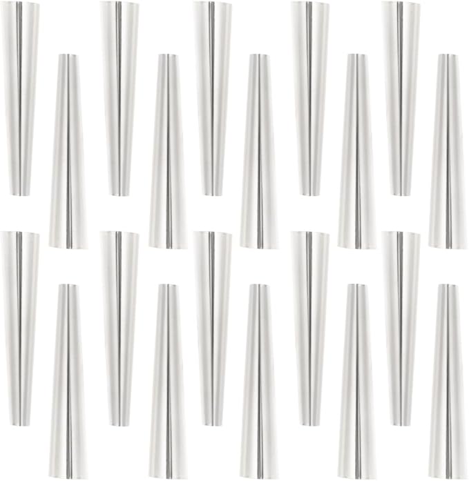 Cannoli Forms 4.72 Inch - Cannoli Tube Set Pack of 18 Set - Cream Horn Molds for Baking Stainless Steel - Non Stick Metal Tubes for Pastry