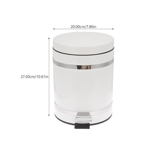 MAGICLULU Iron Foot Pedal Trash Can with Lid, 12l Round Household Waste Container, Multi-Function Bathroom Garbage Bin for Home and Office Use
