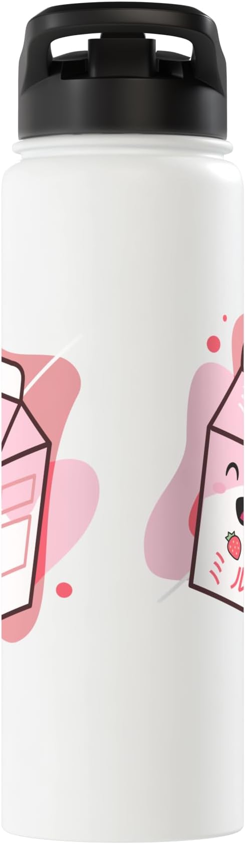 Kawaii Milk Cow Retro Japanese Strawberry Strawberry Milk Stainless Steel Insulated Water Bottle