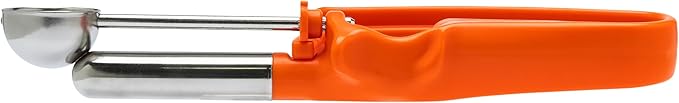【Extended】Size 100 ORANGE (0.32 oz.) VODOMAX Commercial Food Disher, 13 Sizes, #100 Scoop, Stainless 18-10, Cookie Scoop, Best Seller Disher, Portion Control, Melon Scoop, Ice Cream Scoop