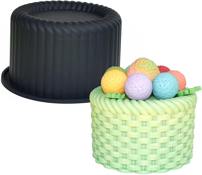 Silicone Mold, Basket-Shaped Baking Molds for Mousse Cake, Chocolate, Jelly, Candy, Wax, Candle Making, Non-Stick Food Grade Silicone Mould (G_ Flower Basket)