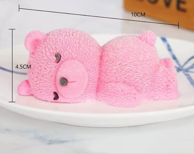Lying Bear Fondant Mold Chocolate Molds Silicone, 3D Silicone Animal Mold for DIY Fondant, Dessert Baking, Jello, Candy, Cake Baking Decorating, Ice Cube, Soap,Resin