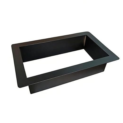Embedded Countertop Trash Can, Stainless Steel Kitchen Trash Can, Built-in Countertop Trash and Waste Chute, Square Built-in Countertop Trash Can Grommet,Black Trash can Grommet