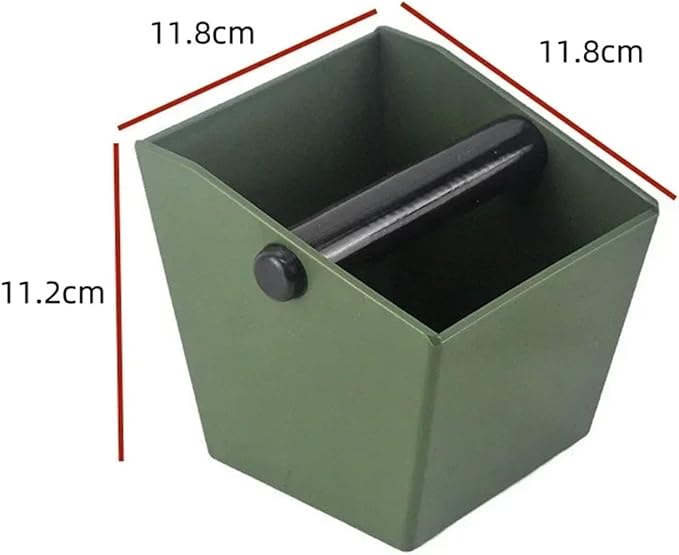 Coffee Knock Box Grounds Container ABS Bucket Anti Slip Powder Beveled Residue Barista Accessories Maker Tools(Green)
