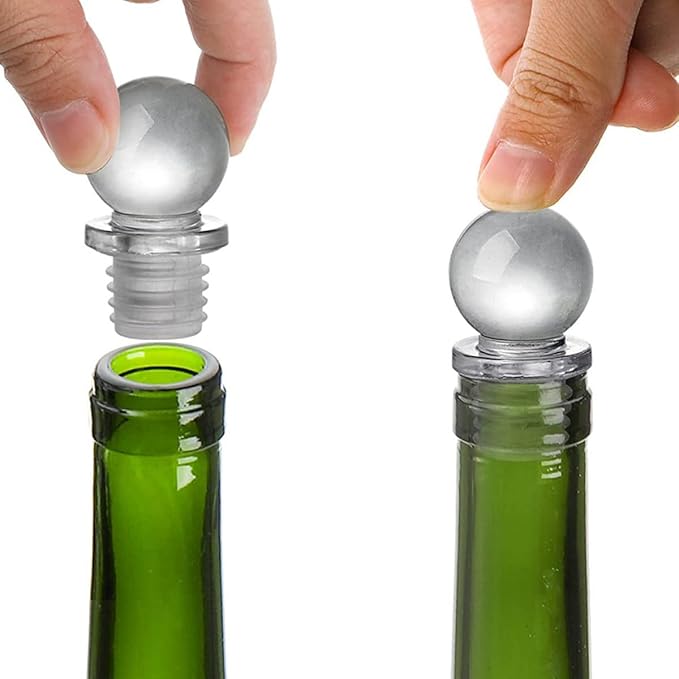 Glass Ball Bottle Stoppers 24Pcs High Polymer Dispenser Stoppers for Perfume and Wine Bottles Portable Sealed Caps for Home Kitchen Use
