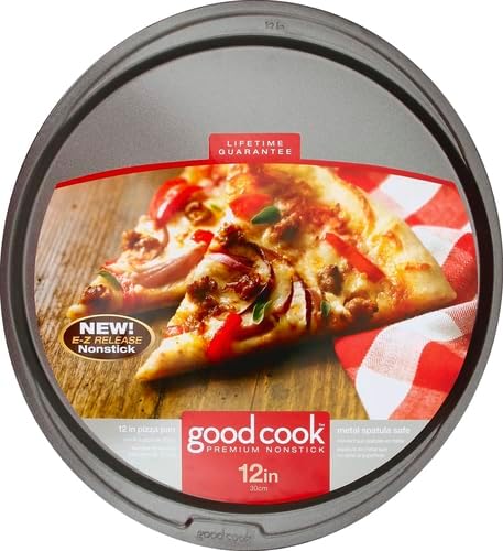 GoodCook Everyday Nonstick Steel Pizza Pan, 12", Gray (Pack of 2)