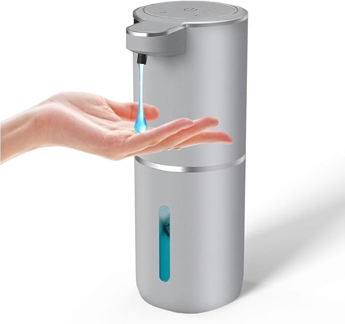 Automatic Liquid Soap Dispenser,Touchless Hand Soap Dispenser USB Rechargeabled Dispenser Electric,Wall Mounted 4 Levels Adjustable Dispenser Pump for Bathroom Kitchen Dish Soap Gray