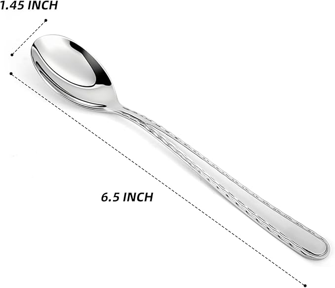 8 Pieces Heavy Duty Teaspoons Set,Tea Spoons Silverware,Food Grade Stainless Steel Dessert Spoons,Mirror Polished and Dishwasher Safe