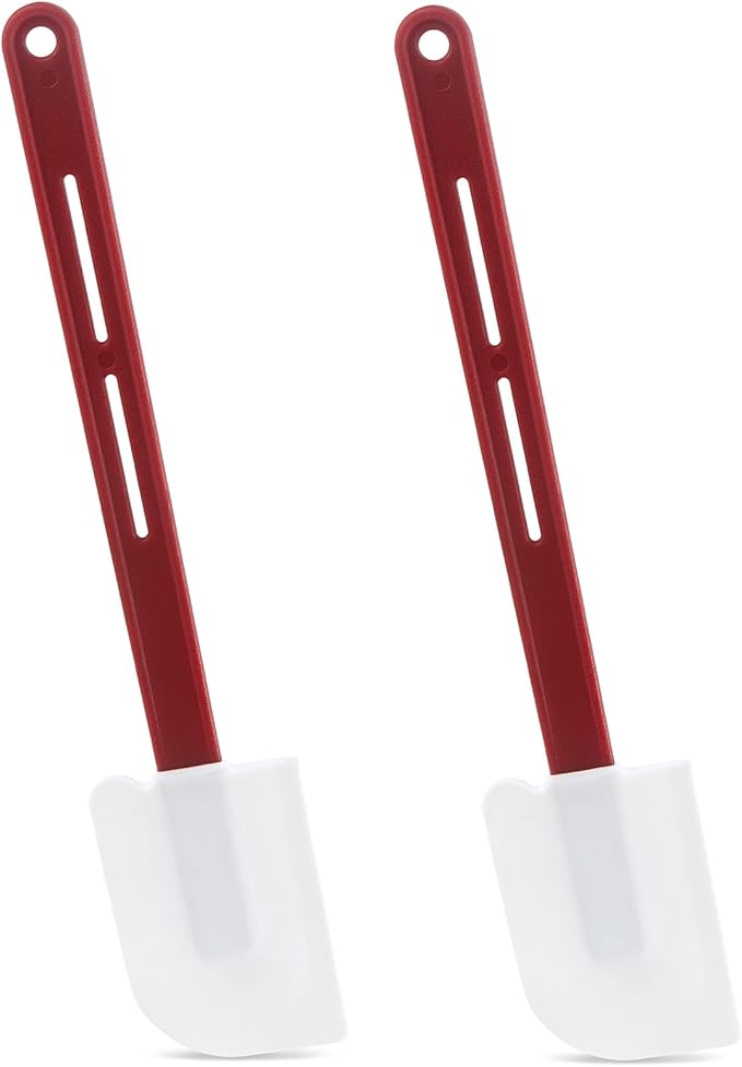 Commercial Rubber Spatulas Pack of 2, 10-Inch Silicone Rubber Spatula for Baking, Nonstick Cooking Spatula for Both Home & Commercial Use, Silicone Spatulas Heat Resistant