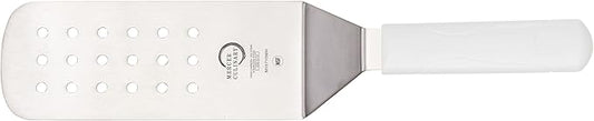 Mercer Culinary Millennia Perforated Turner, 8 Inch x 3 Inch Blade, White Handle