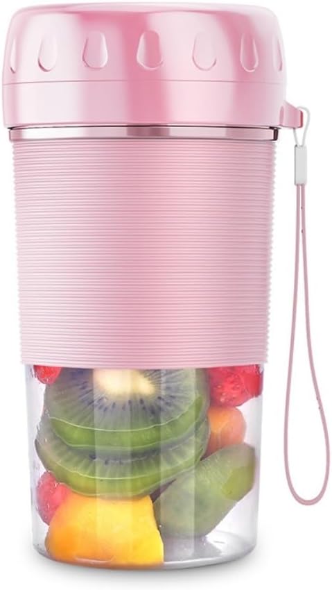 Portable Blender For Juicing - 300ml Capacity, USB - C Rechargeable, 6 Blades For Smooth Drinks, Ideal For Home And Travel -Portable Juice Cup(Pink)