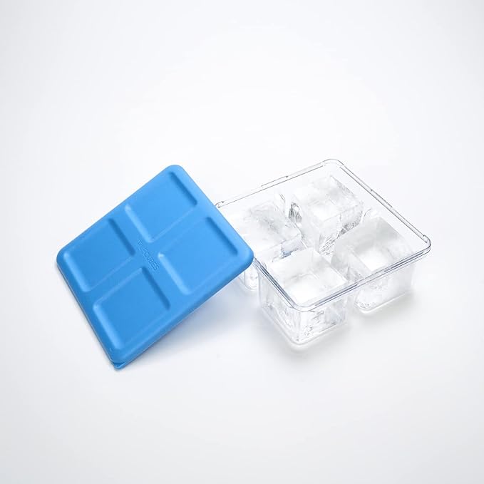 Crystal Clear Ice Maker Set – 2"x2"x2" Ice Cube Mold & Stackable Tray with Lid for Cocktails, Whiskey, and Drinks