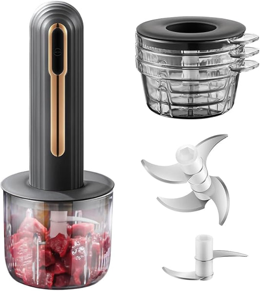Electric Mini Food Processor, 4-Cup Portable USB Small Food Processor, Garlic Mincer, for Dicing, Mincing, and Puree, Black
