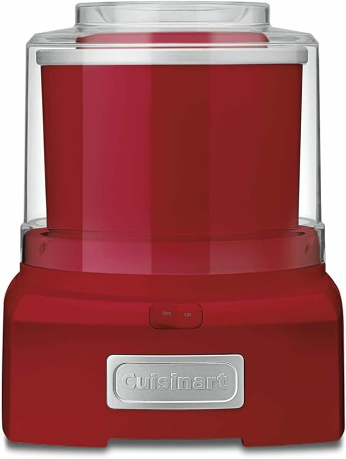 Cuisinart Ice Cream Maker Machine, 1.5 Quart Double Insulated Machine, Sorbet and Frozen Yogurt Maker, Ready in 20 Minutes, ICE-21RP1, Red